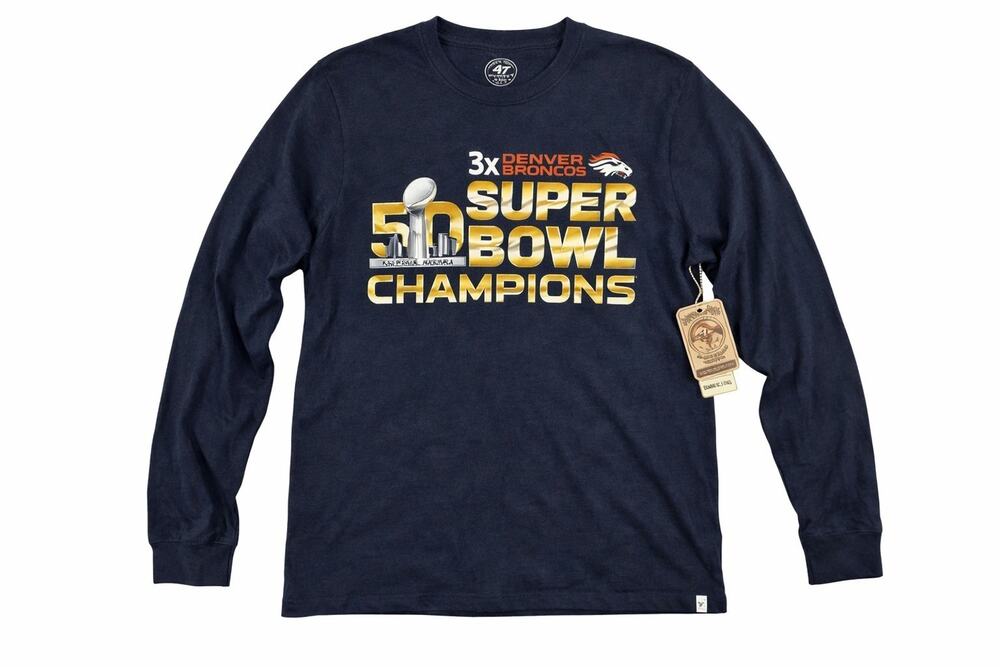 Denver Broncos Super Bowl 50 Champions ’47 Brand Long Sleeve Shirt Size M NWT